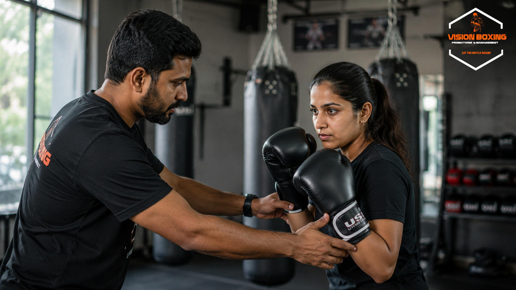 Boxing training near Electronic City showing individual technique correction